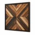 Panneau mural décoratif 60 x 60 cm en bois brun style géométrique