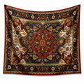 Tapisserie murale 150 x 150 cm en polyester bleu rouge à motifs floraux décorative